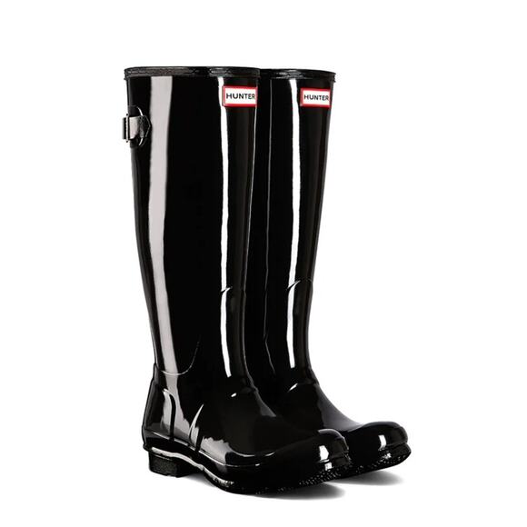 NIB - Hunter - Original Tall Adjustable Gloss Boots - Picture 1 of 3